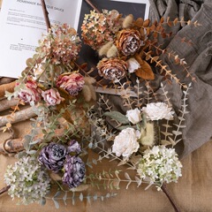 Handwritten Rose Letter of Craftsmanship Woodland Roses Simulation Flower Artificial Green Plant Wholesale Decor INS Style MW89105