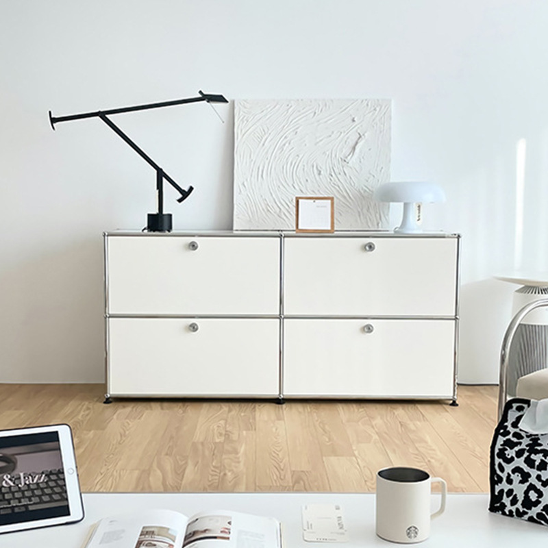 Light Luxury Usm Modern Simple Tv Cabinet Living Room Coffee Table Storage Cabinet Storage Cabinet Sideboard Storage Cabinet Milk White