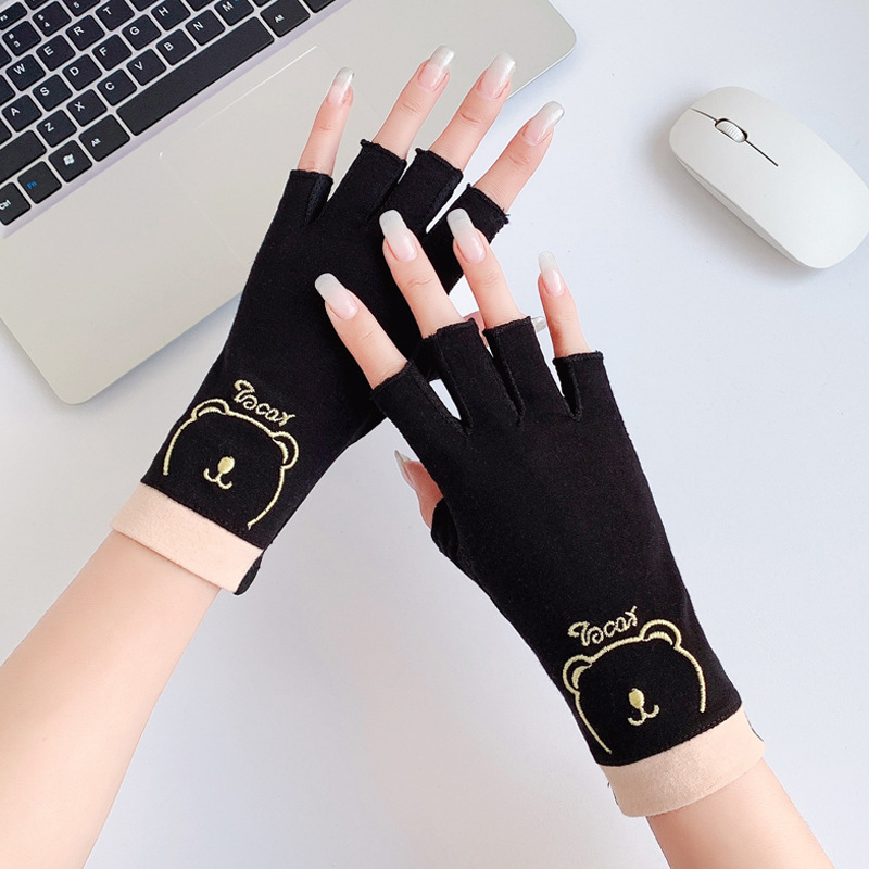 Half-finger Sunscreen Gloves for Women - Summer Thin Model, UV Protection, Nail-friendly, Tea-picking, Driving, Cycling, Non-slip, Breathable, Elastic