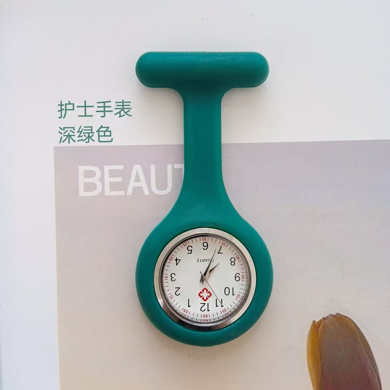 外贸硅胶护士表学生怀表别针挂表可定logo男女表T型果冻色表批发|undefined