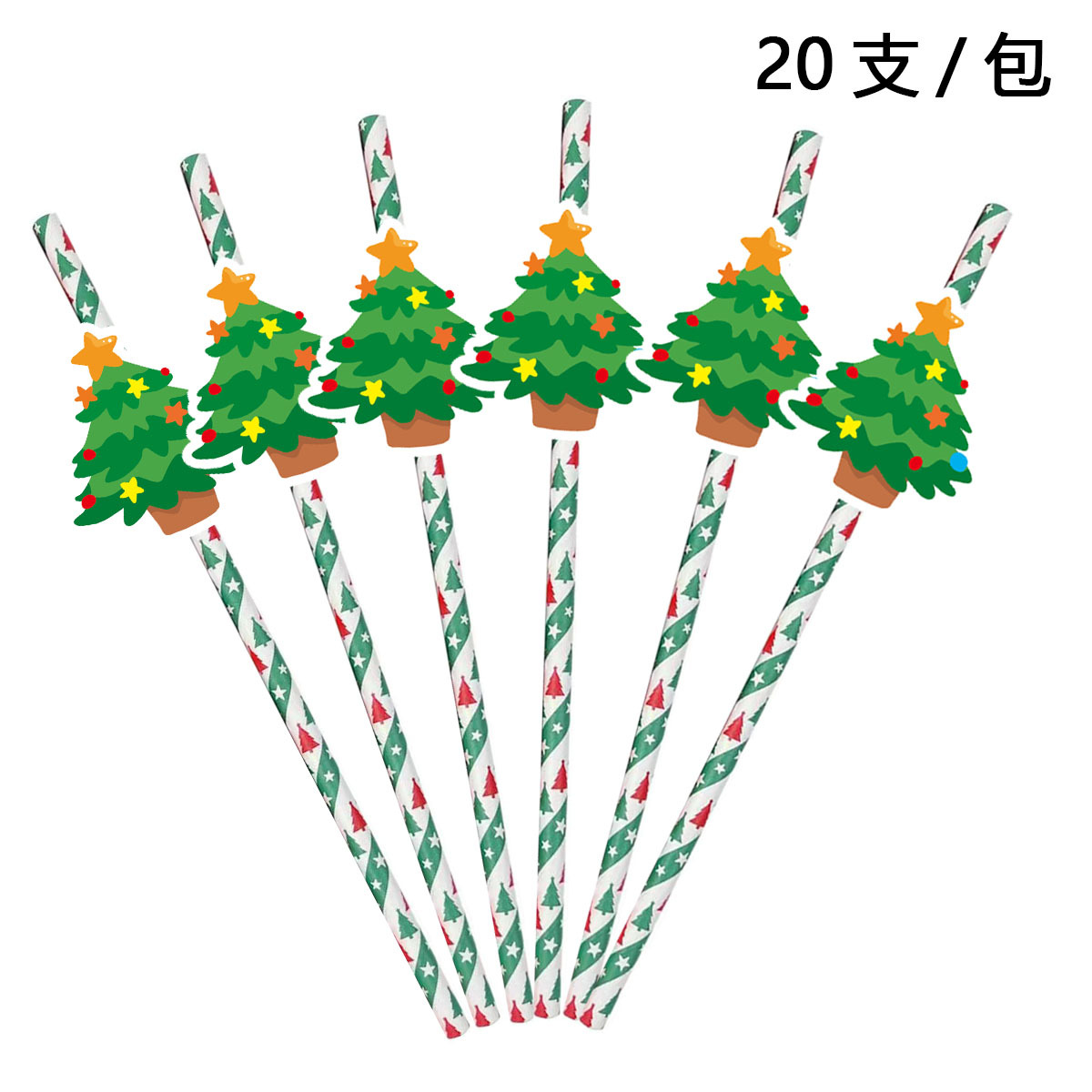 Navidad decoración paja fiesta suministros creativo papel paja árbol de Navidad Santa Claus paja en stock al por mayor