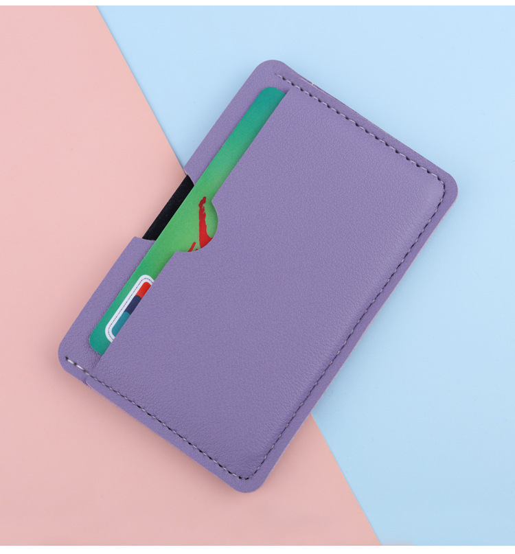 Unisex Solid Color Pu Leather Open Card Holders display picture 3