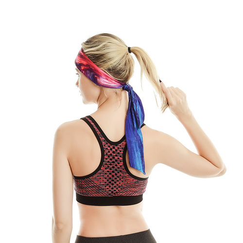Cross-border sports headband, yoga sweat-guided headband, extended outdoor running fitness headscarf, non-slip anti-sweat band