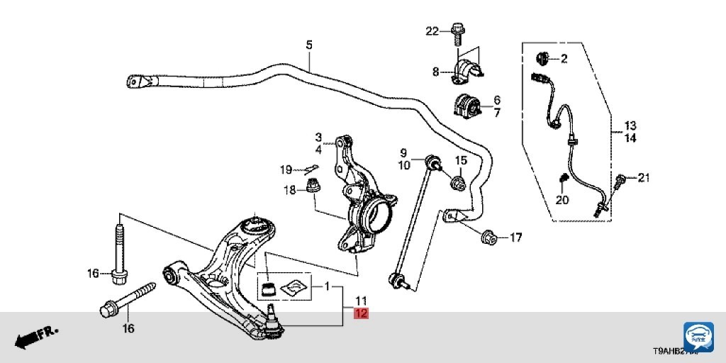 51360-T5G-H01 Front Lower Suspension Swing Arm Left and Right Suitable for Honda Fit GK5/GJ6/GM6