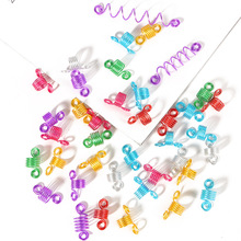 5圈弹簧铝珠长发螺旋编织发饰双孔弹簧扣diy饰品配件材料拉簧批