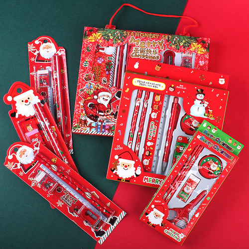 Christmas stationery set pencil set student five-piece set kindergarten children's painting supplies Christmas small gift