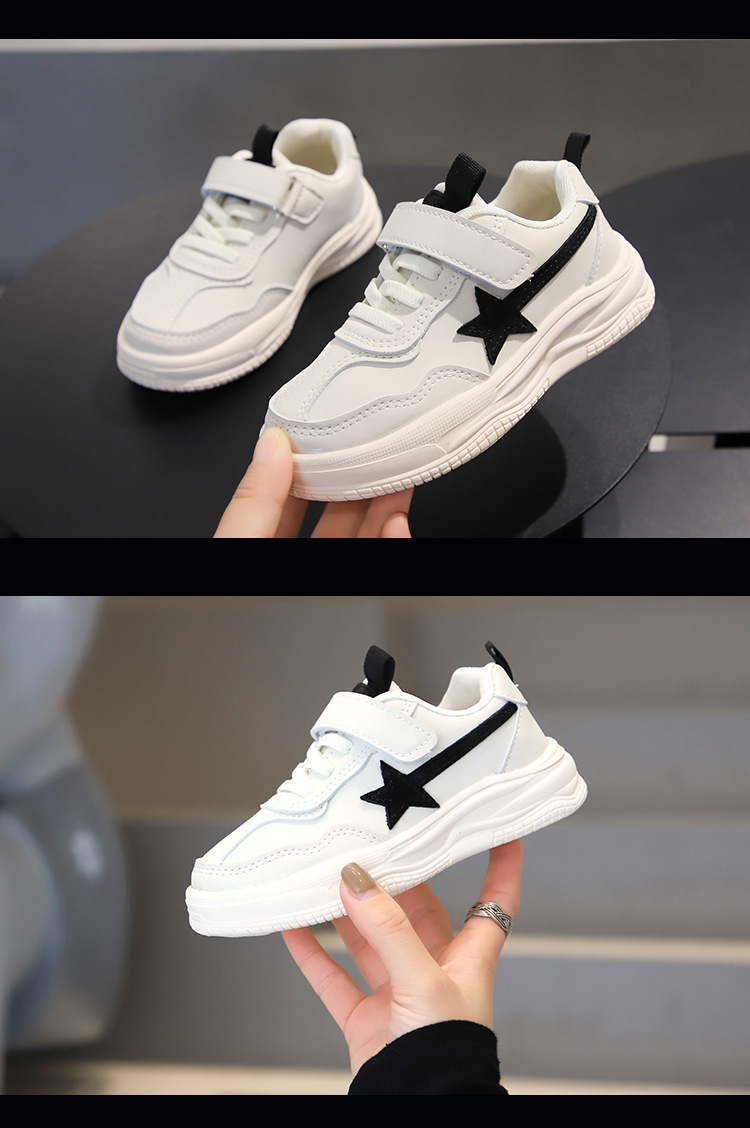 2021 Printemps Et Automne Nouveau Ins Enfants De Sport Occasionnels Blanc Chaussures Little Star Coréenne Style Garçons Et Filles Bébé Chaussures Fabricant display picture 7