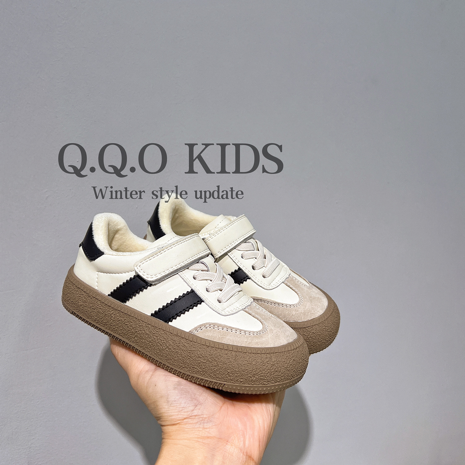 QQO Scarpe per bambini 2023 Autunno e Inverno Nuovi bambini Scarpe basse da tavolo Scarpe casual da ragazzo Moda per ragazze peluche_voghion.com