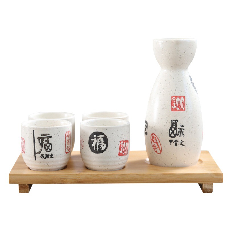 Ceramic Wine Set Japanese Wine Pot Wine Dispenser Clear Spirits Glass Yellow Wine Glass Hand-painted Wine Cup Gift Boxed Gift