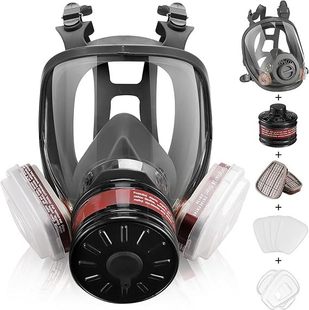 Gas Mask Full Face Mask Spray Paint Chemical Pesticide Anti-Dust Filter Tank Protective Mask Cross-Border Dropshipping