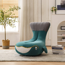 北欧单人沙发椅鲨鱼椅家用休闲椅客厅动物座椅儿童沙发可旋转单椅