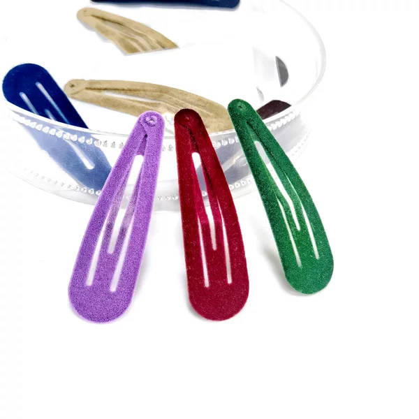 6CM flocking BB clip does not hurt hair bangs clip broken hair stainless steel water drop clip girl side clip handmade DIY hair accessories