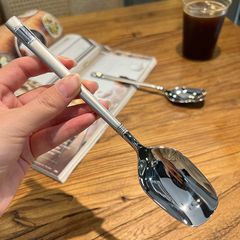 不锈钢勺子家用成人长柄吃饭勺商用西瓜勺外卖拌饭煲仔饭汤勺瓢羹