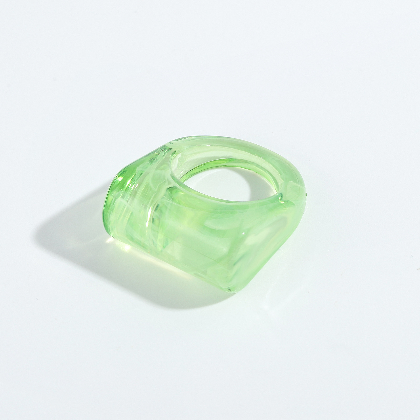 Simple Geometric Transparent Resin Ring Wholesalepicture7