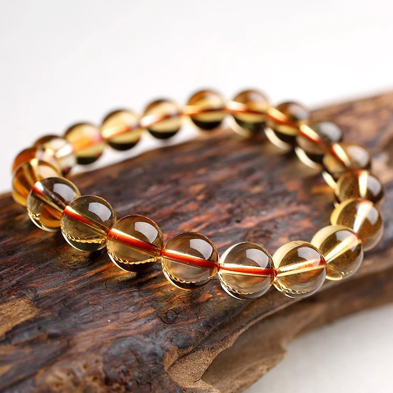 Natural Citrine Bracelet Collection Grade Brazilian Body Purifying Stone Deep Yellow East China Sea Cotang Crystal Wholesale