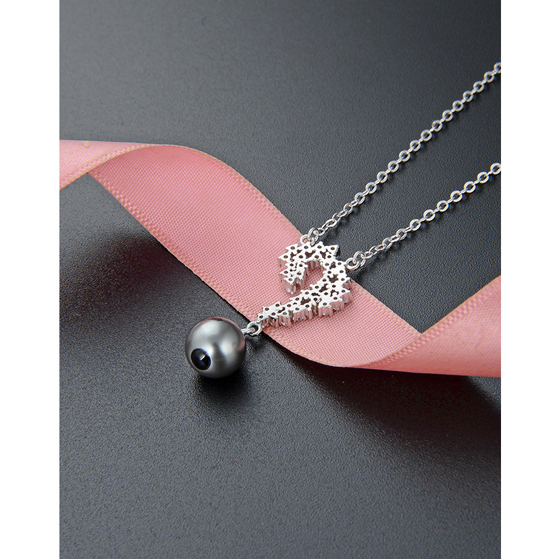 Moda diamante-incrustado pequeña perla fresca collar japonés y coreano s925 plata circón clavícula cadena temperamento popular colgante para las mujeres