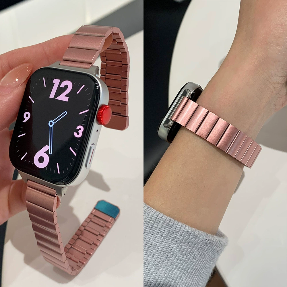 Стальной браслет-накладка на часы с одним бисером магнитный совместимый с Apple iWatchS10, часы Xiaomi 8/9 Huawei fit3/gt5