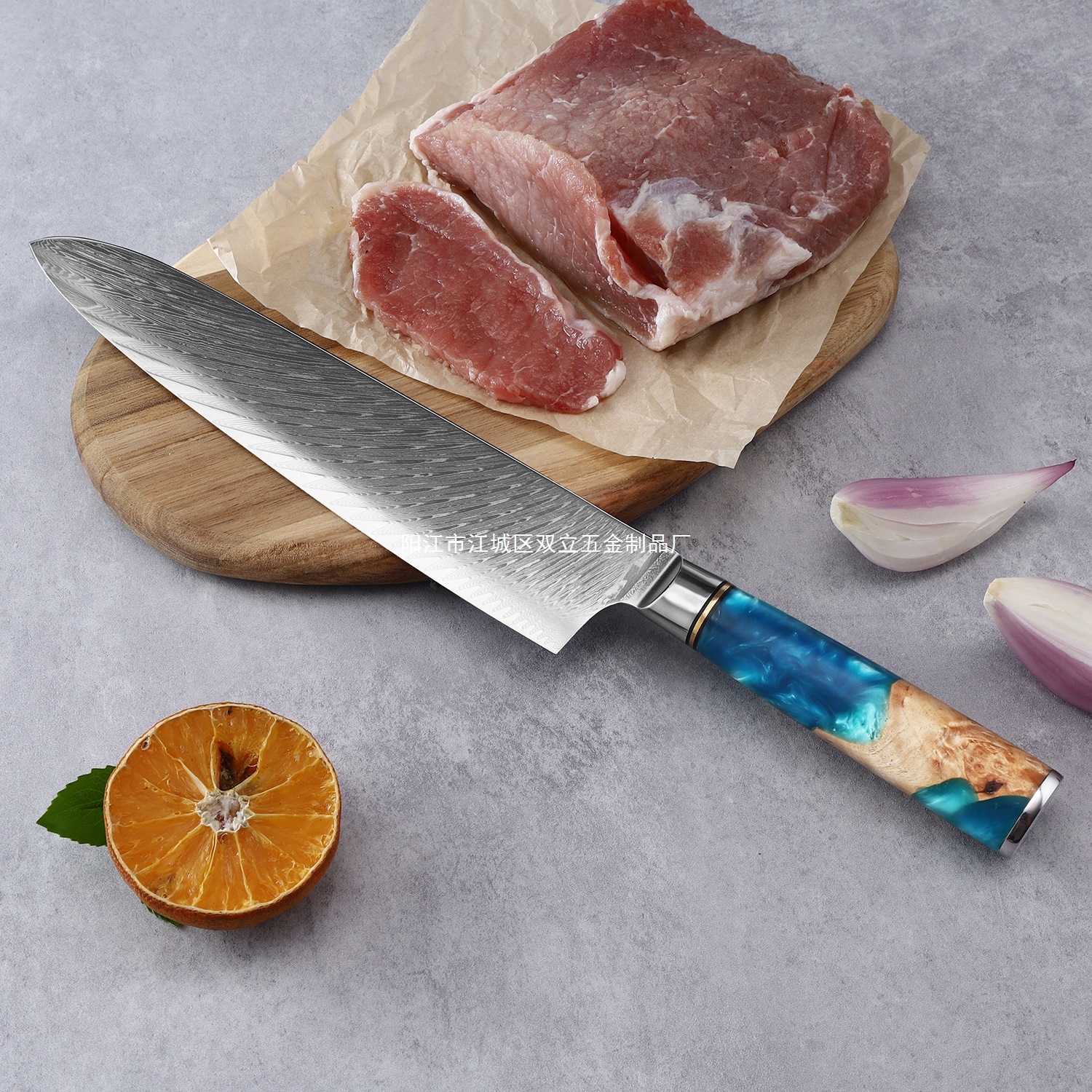 67 capa de cuchillo de cocina de acero Damasco cuchillo de cocina VG10 mango de resina de madera estable cuchillo de cocina sashimi pescado