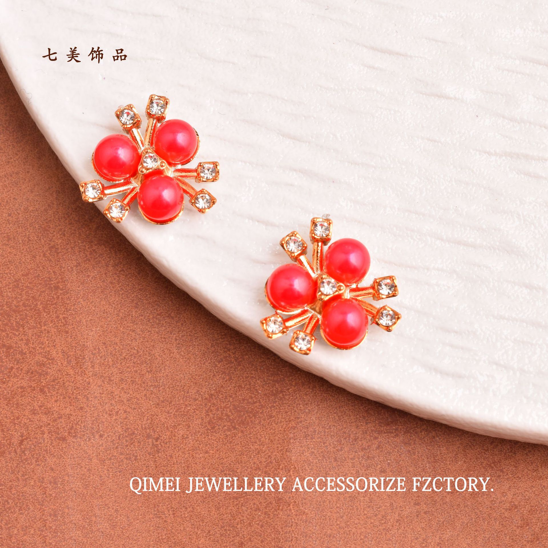 Estilo barroco tres aleación perla flor corazón joyería accesorios flor placa hebilla ropa DIY collar pulsera material