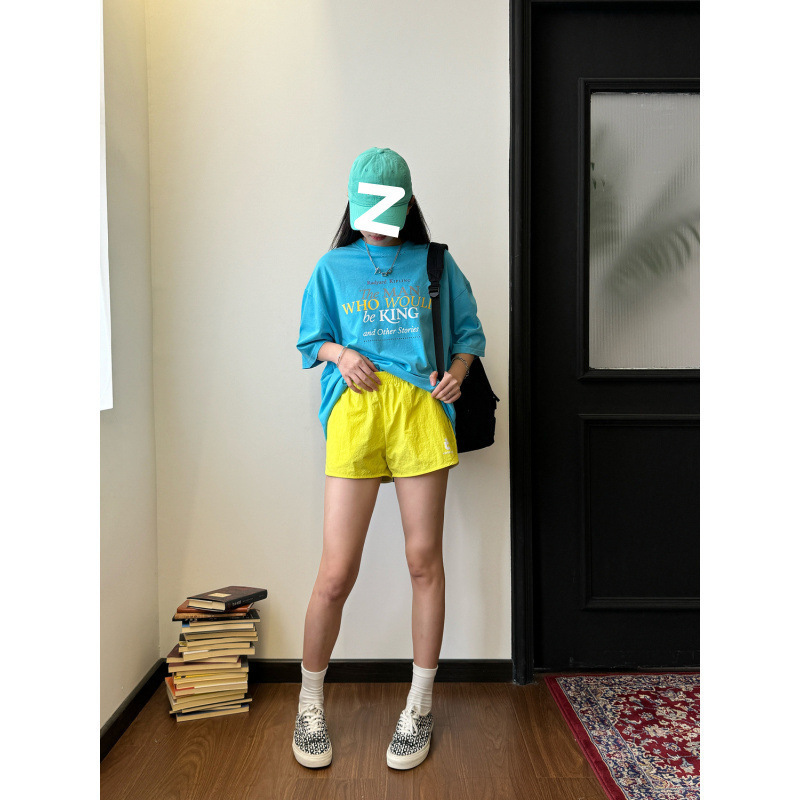 美式多巴胺跑步运动健身训练速干通勤休闲裤子女夏季阔腿短裤|undefined