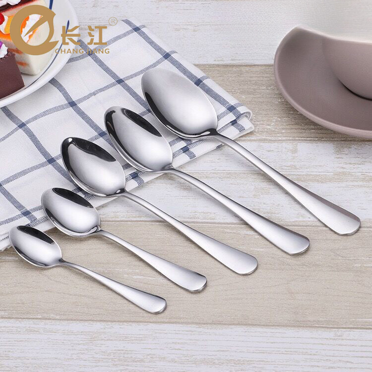 Thick stainless steel tableware supplies soup spoon pointed spoon coffee spoon dessert spoon hotel restaurant canteen rice spoon Fork