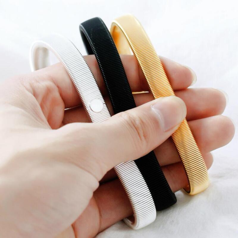 European and American men's metal spring bracelet cross-border personalized elastic bracelet armband stretchable elastic cuff accessories European and American men's metal spring bracelet cross-border personalized elastic bracelet armband stretchable elastic cuff accessories