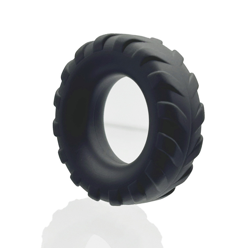 Men’s Liquid Silicone Bead Lock Delay Ring, Manual Control, Black — detail image 5