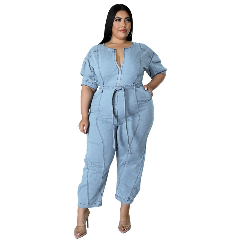 Летний overall в молнии, с коротким рукавом, европейский стиль