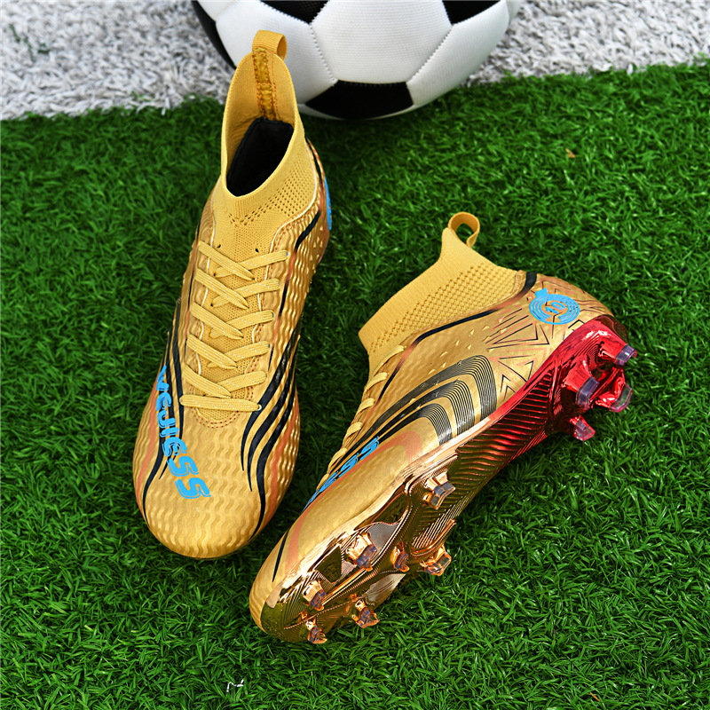 Chaussures de foot à crampons hautes dorées mixte_voghion.com
