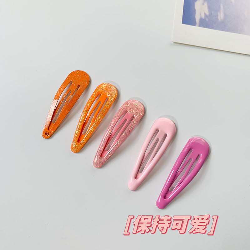 Bb clip aceite de los niños goteo negro esmerilado pequeña horquilla niña flequillos horquilla rota clip lateral horquilla bebé tocado