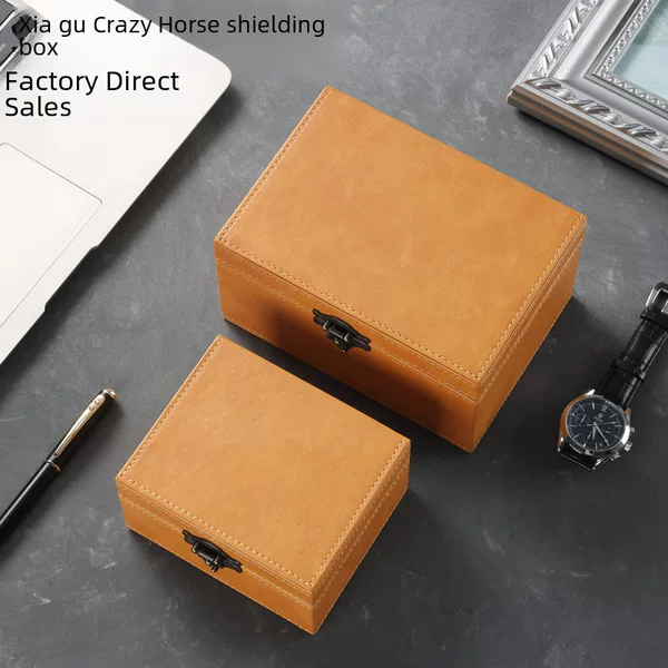 in stock Retro New RFID Anti-radiation Box Mobile Phone Box Car Key Signal Shielding Box Anti-magnetic Signal Shielding Box