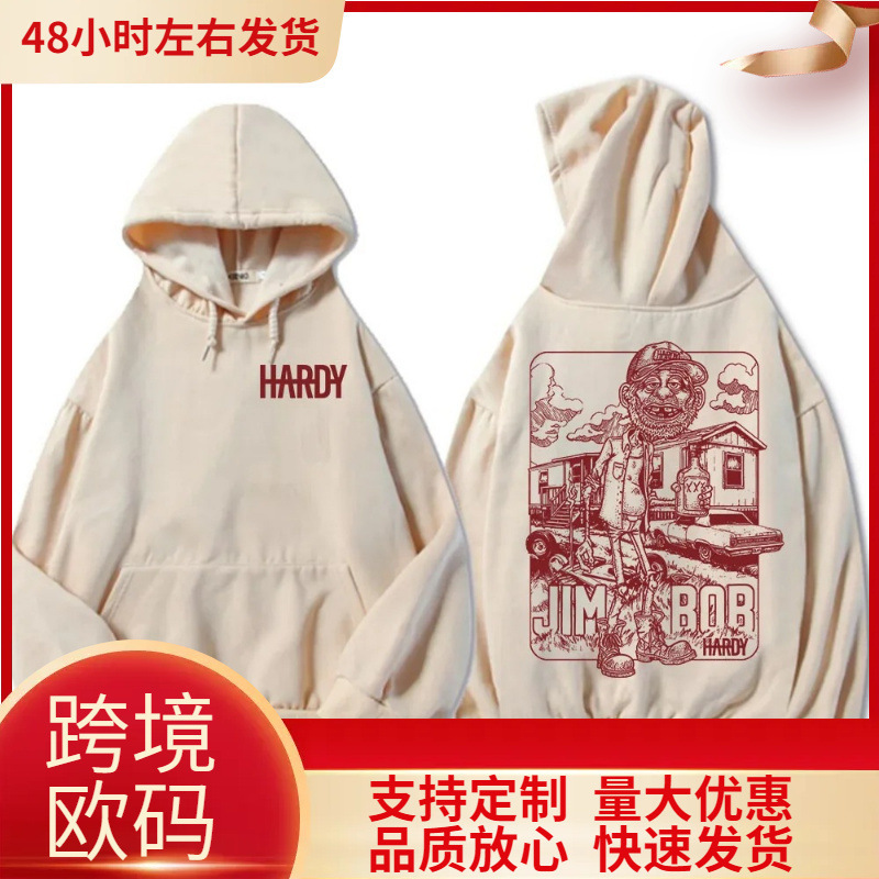 Hardy Jim Bob World Tour Hoodie Long Sleeve Fashion Hooded Sweatshirt Unisex Streetwear