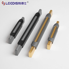 Factory-direct Nordic-style wardrobe, cabinet, and shoe cabinet door & drawer handles—black aluminum alloy, extended version