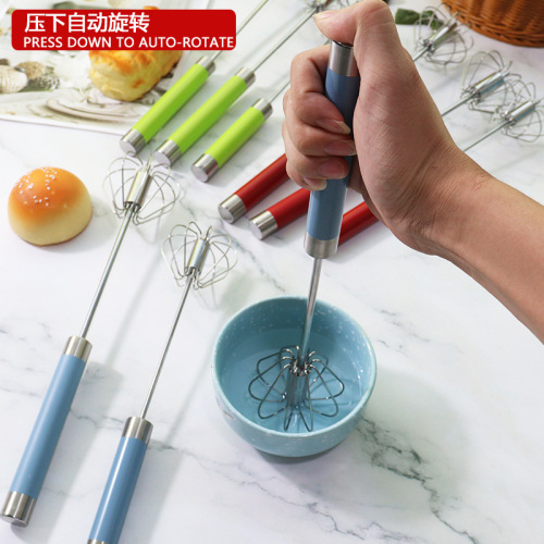 半自动打蛋器不锈钢手动打蛋器手动按压奶油搅拌器旋转打蛋器批发