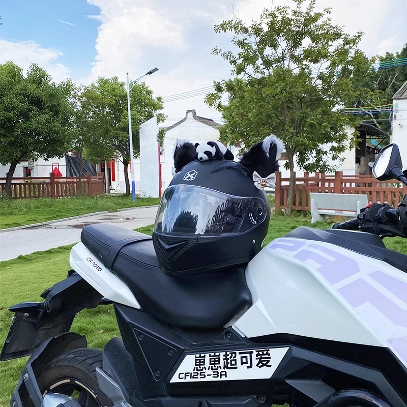 Cute Helmet Decoration Plush Cat Ears Motorcycle Decor Accessories