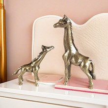 微景观仿真动物可爱长颈鹿摆件玩偶多肉盆景园艺围栏装饰造景道具