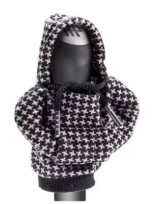 shift cover hoodie, protects the, Sürətlər qutusu və əl tormozu başlıqları - houndstooth-pattern-sweatshirt-gear-shift-cover