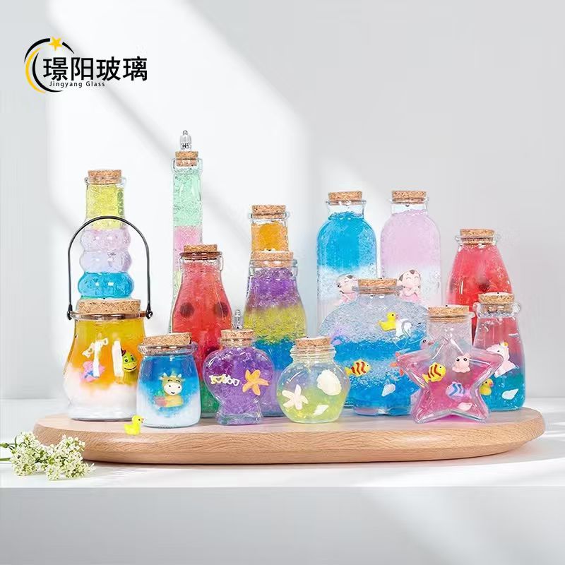 批发玻璃许愿瓶DIY发光海洋瓶带木塞密封储物罐发光礼物瓶子现货