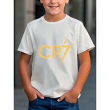 �W�a�羳��Boys' CR7 Graphic T-Shirt - Navy Blue Soccer Tee w