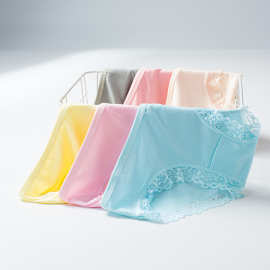 牛奶丝017舒适透气跨境专供三角裤夏季女士内裤可爱糖果色
