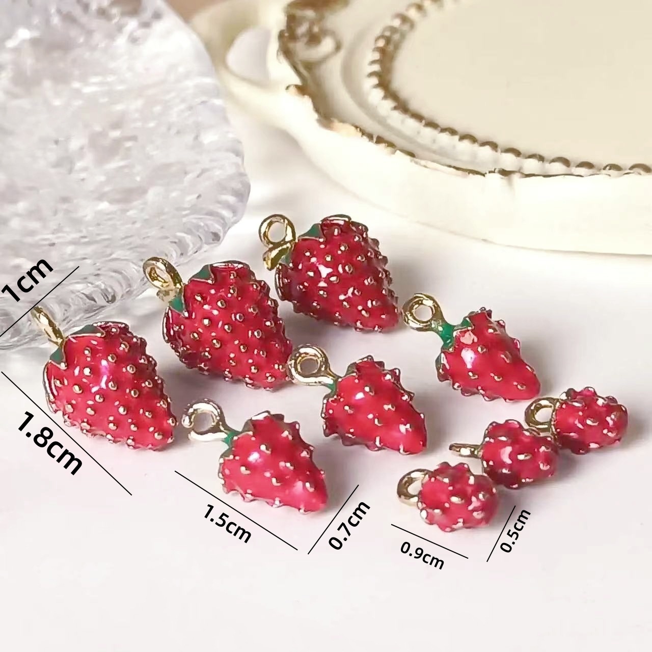 20g Weight Pendant Jewelry Making Type Charms, Earrings, Necklace Classification 10 PCS/Package Quantity Alloy Material Fruit Pattern All Seasons Season Plating Design Cute Style 10 PCS/Package Alloy Fruit Pendant Charms Earrings Necklace 2