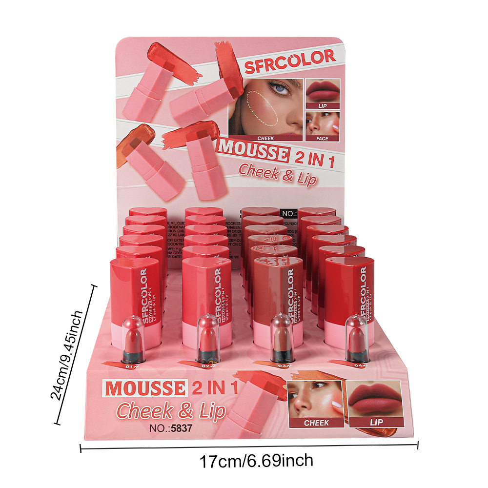 s.f.r color transfronterizo para maquillaje de color universal de color natural en forma de corazón lipstick blush ruby image 5