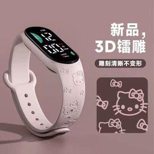 Hello Kitty, милая мультяшная электронная детские часы спортивные часы