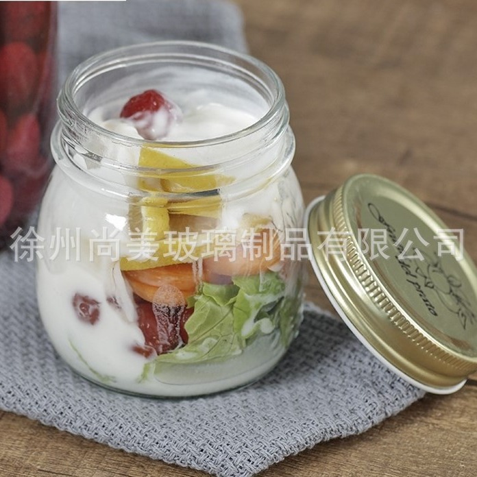 批发玻璃瓶蜂蜜瓶透明玻璃酱菜瓶密封加厚储物罐蜂巢果酱燕窝瓶