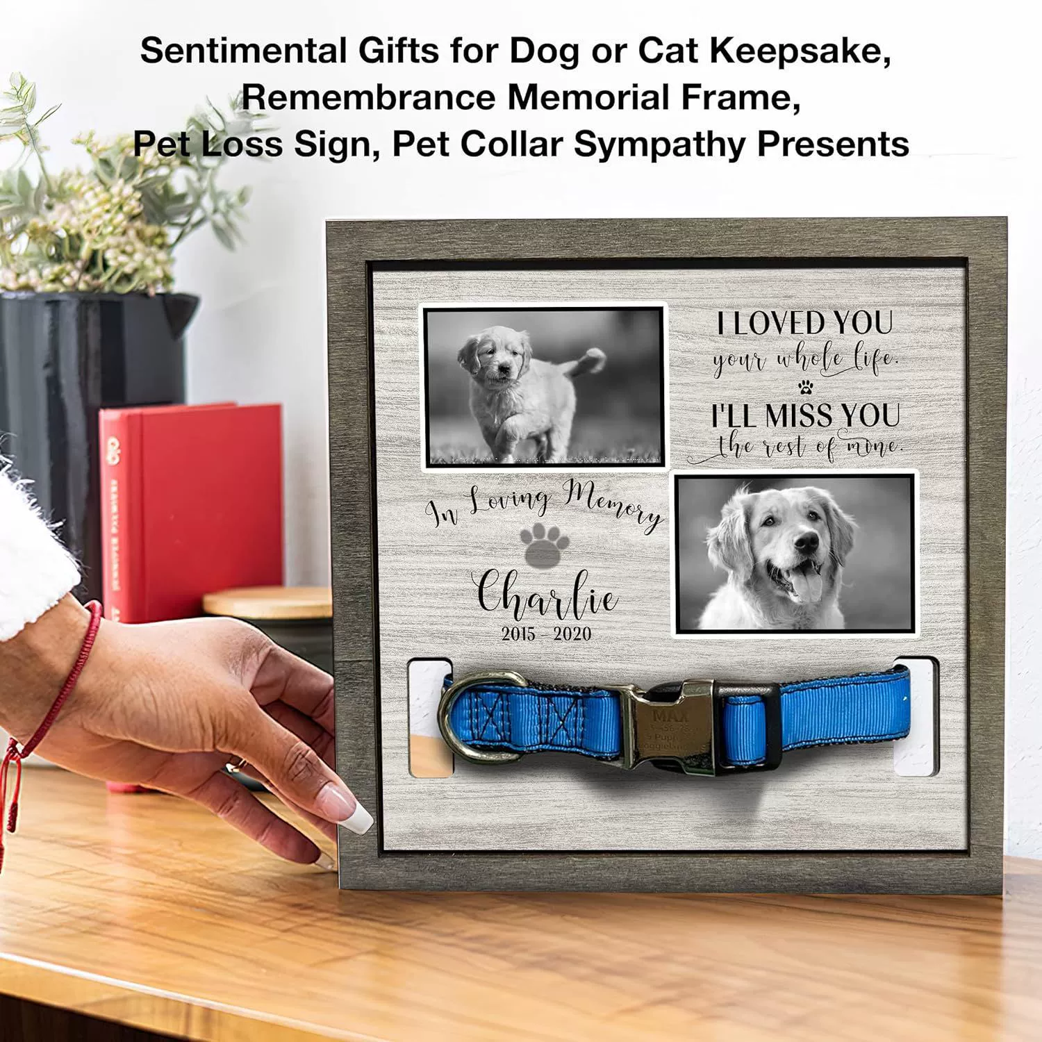 Мемориал домашних животных деревянная фоторамка может содержать собачий ошейник рекорд роста фоторамка потерянный подарок фоторамка украшение