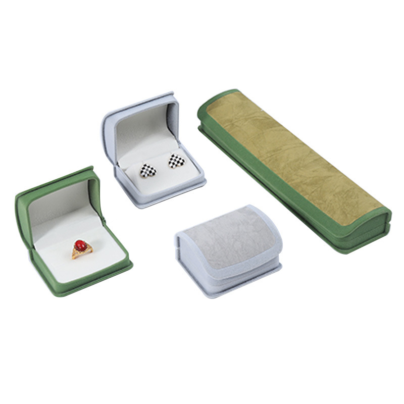 Caja de joyería de doble color arco flocado caja de collar de anillo sensación alta caja de almacenamiento de pernos caja de embalaje de joyería