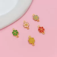 Красочный двойной кулон маленький цветок кулон подключения ювелирные изделия браслет ожерелье кулон ручной работы DIY Аксессуары материал