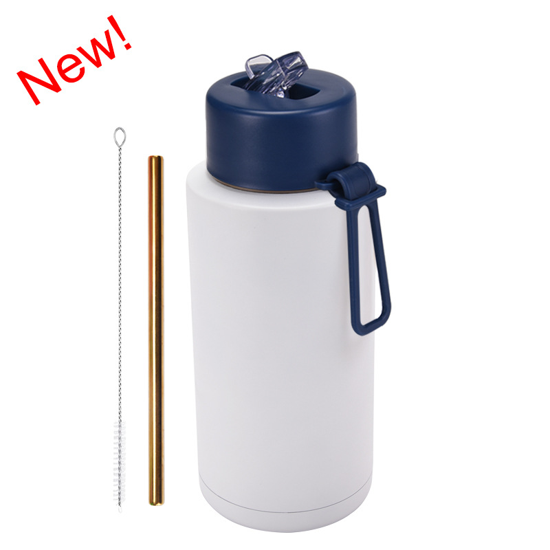 2025 nuevo hervidero deportivo de acero inoxidable de gran capacidad, de boca grande portátil estadounidense de 1L, preservación del calor y enfriamiento al vacío