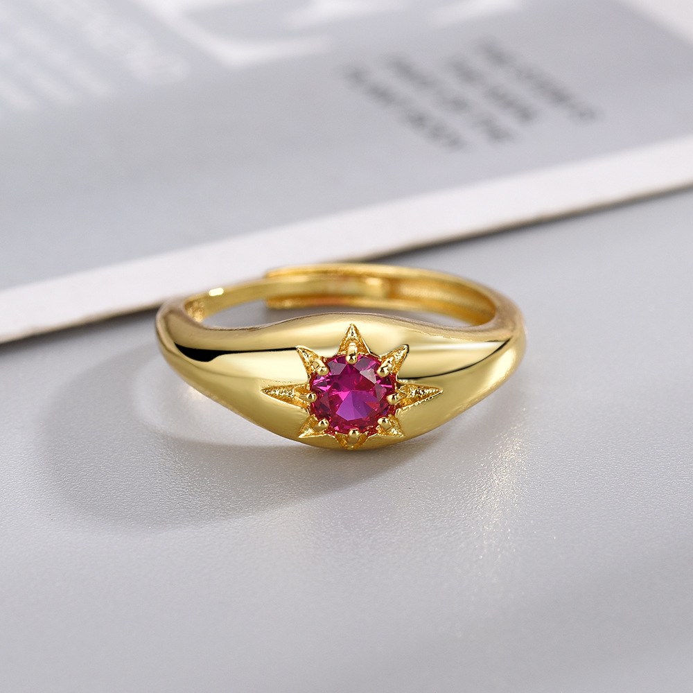 Adjustable Ring Size 1 Piece Quantity Vintage Style Flower Copper Plating Open Rings