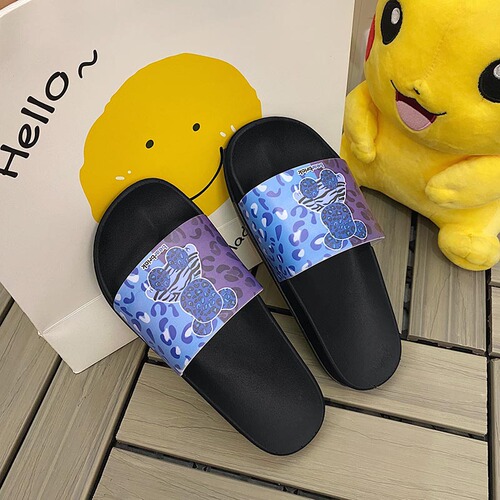  new ins trendy liquid texture personalized doll bear summer slippers non-slip indoor home sandals for outdoor wear